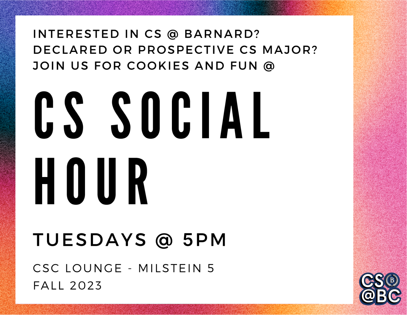 CS Social Hour 20231010 Barnard College